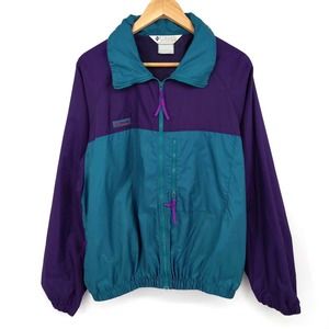 Columbia Colorblock Windbreaker Bomber Jacket Outdoor Packable Vintage Men's M/L